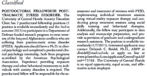 news classified postdoctoral fellowship