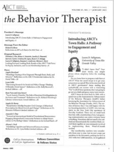 the Behavior Therapist Journal