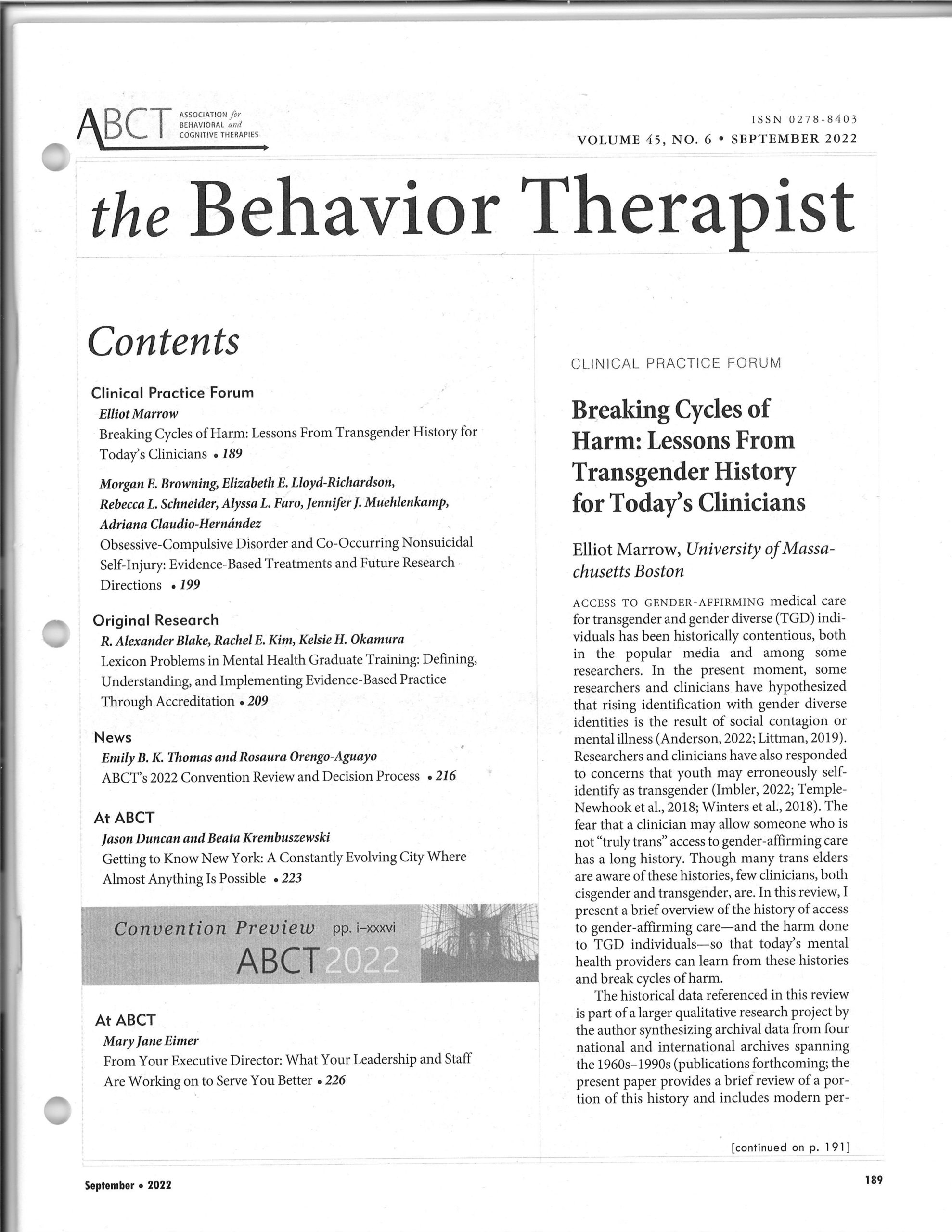 the Behavior Therapist